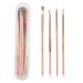 4PCS/SET acne remover tool set stainless steel rose gold double-headed needles blackhead extractor for blemishes whitehead pimple and zit popper