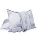 2 Pack Satin Pillowcase with Latent Zipper Adjustable Satin Eye Mask for Sleeping and Satin Volume Scrunchie for Hair and Skin Standard Size (Silver Classic Style) Classic Style Silver