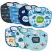 Vicloon Baby Bandana Dribble Bibs Drool Bibs 7pcs Infant Bibs Baby Teething Bibs Soft and Absorbent Baby Bandana Bib Set for Baby Boys and Girls Unisex Bibs Blue-Grey