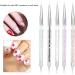 Pack of 5 Nail Dotting Tools Set Crystal Rhinestones Manicure Painting Pen Nail Art Kit 5 Colors - Buy Online on GoSupps.com