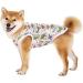 Cool Summer T-Shirt for Medium & Large Dogs | Breathable Sun Protection Vest - White Dinosaurs - Buy Online on GoSupps.com