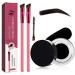 4D Hair Stroke Brow Stamp Brush Eyebrow Hair Stroke Brush Ultra-thin 4D Eyebrow Stamp Brush Realistic Hair Stroke Eyebrow Brush Eye Brow Stamping Kit (Black)