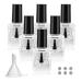 Agidea 6 empty nail polish bottles with funnel empty fingernailed coat bottles rectangular with brush and mixed balls black (10 ml) 10ml
