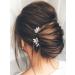 Jakawin Rhinestone Bride Wedding Hair Pins Silver Crystal Hair Piece Bridal Hair Accessories for Women and Girls (Pack of 3) HP178