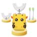 EW East Water Kids Electric Toothbrushes, Toddler Electric U Shaped Toothbrush, Kids Automatic Toothbrush with 5 Ultrasonic Cleaning Modes, Rechargeable Kids Electric Toothbrushes Yellow Ages2-6