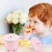 Linowos 2-in-1 Snack Cup & Spill-Proof Sippy Cup - Silicone Toddler Snack Cup with Level Indicator | Perfect for Babies & Toddlers Training - Pink - Buy Online on GoSupps.com
