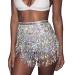 Zoestar Boho Sequin Tassel Hip Scarf Multilayer Belly Dance Belt Dance Performance Skirt for Women and Girls Silver