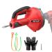 POPULO Drain Auger 23 Ft Snake Drain Clog Remover Heavy Duty Plumbing Snake Use Manually or Powered for Kitchen Bathroom and Shower Sink Snake Drain Hair Removal Tool with Drill Adapter and Glove