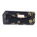 Solustre lipstiftetui with mirror cosmetic storage box for lipstick made of silky satin with beautiful design for women (black)