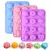 Sakolla 3 Pack Flower Soap Molds Silicone 12 Cavities Different Flower Shapes Silicone Molds for Soap Lotion Bar Bath Bombs Chocolate Candy 12 Cavity Flower Molds