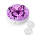 Contact Lens Case Purple Butterfly Print Plastic Contact Lens Case contact Lens Care Box ontact Lens Travel Box