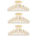Agirlvct Big Pearl Hair Claw Clip,4.33 inch Big Hair Claw Clips for Women,7 Pearls Barrettes Birthday Gift for Girls Daughter Girlfriend Thick Curly Hair Strong Hold Nonslip(3 Pcs) Style 3