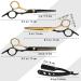 Professional Black Gold Hair Scissors Set - 11Pcs Stainless Steel Barber Shears for Home Salon Use - Buy Online on GoSupps.com
