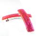 2pcs rectangular patent clasp 52x12 in neon pink with silver glitter - Made in Germany - WeLoveBeads
