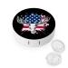 Deer Hunting American Flag USA Contact Lens Case Travel Portable Travel Contact Lens Box with Mirror