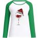 Christmas Red Wine Glass Graphic Long Sleeve Shirt for Women - Green, X-Large - Buy Online on GoSupps.com