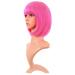 MapofBeauty Neon Pink 12 Synthetic Bob Wig with Bangs - Fashionable Short Hair - Buy Online on GoSupps.com