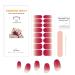 Semi Cured Gel Nail Wraps 16Pcs Pure Color Gel Nail Polish Strips Soft Self-Adhesive Glitter Gel Nail Stickers Salon-Quality French Manicure Set with Soft Glossy Gel Finish - Gradient Rose Red Rose Red Glitter