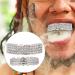 Iced Out Diamond Teeth Grillz Set for Men Women Plating Hip Hop Gold Grills for Your Teeth Teeth Jewelry and Accessories for Halloween Party Show Silver - Buy Online on GoSupps.com