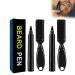 Diamalfi Pencil Beard Pencil Filler for Men Beard Filler for Men with 4 Tips Beard Kit Water Proof Beard Eyebrow Pen with Beard Brush Repair Beard Shape (Black-2pcs)