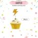 ROSTYAKZ 24pcs Lightning Cupcake Toppers for Baby Shower Lightning Sign Cupcake Toppers Gold Glitter Lightning Cake Decoration for Baby 1st Birthday Party Supplies - Buy Online on GoSupps.com