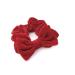 Soft Velvet Bow Hair Scrunchie Bobble Elastic Hair Band Accessories for Women Girls by Glitz4Girlz (Red)