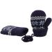 Baby Winter Mittens with Anti-Lost String | Dual Layers Plush Padded Knitted Gloves for Infant Toddlers | Navy Blue, 0-3 Years - Buy Online on GoSupps.com