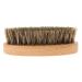 Oval Mustache Beard Shaving Massage Brush for Men Facial Hair Cleaning with Wooden Handle and Portable Size Great Gift
