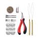 Hair Extensions Kit: I-tip Hair Pliers Pulling Needle Loop Threader and 500 Pieces 2.5mm Hair Extension Nano Beads Rings (Gray Blonde)
