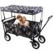Foldable Utility Wagon Collapsible Sports Outdoor Cart with Removable Canopy Tilting Handle for Camping Beach Sporting Events Concerts Shopping - Buy Online on GoSupps.com