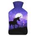 Purple Unicorn Hot Water Bottle With Cover Plush Bed Bottle Hand Warmer For Adults And Children 26.5X15.3cm