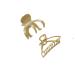 Gold Matte Metal Hair Clip Claws Combo Pack - Simple Minimalist Barrette Jaw Clamp With Octopus - 2 inches each