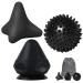 Rymall trigger point presser massage device+hedgehog ball painless presser set with suction cup & bag for muscle pain and tension osteopressur presser for self -massage (black) blue+hedgehog ball