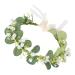 IWOWHERO Floral Headband Bride Flower Green Floral Headpiece Flower Headwear Guirnaldas Para Vintage Newspaper Wallpaper Wedding Flower Crown Wedding Garland Tiara Travel Iron Flowers Hair
