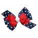 WD2U Girls Red White Blue Star Spangled Patriotic Hair Bow on Alligator Clip