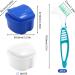 Buy 2 Dental Prosthesis Cases with Cleaning Brushes | Storage & Bathing Container Set (Blue & White) - International Shipping Available - Buy Online on GoSupps.com