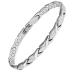 Jeracol Titanium Steel Magnetic Bracelets for Women Magnetic Brazaletes with 3500 Gauss Magnets for Christmas Adjustable Wristband with Removal Tool & Jewellry Gift Box X-silver