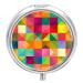 Pill Box Pill Case 3 Compartment Travel Pill Box Square Color Pattern Printing Small Pill Box Portable Medicine Pill Case Pill Organizer for Purse & Pocket for Travel Handbag (Round)