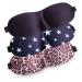 Sleep Mask for Women & Men - Eye Mask for Sleeping 100% Blackout Sleep Eye Mask Shade Covers (Black-stars-leopard)