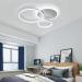 54W Dimmable LED Ceiling Light | Modern 3-Ring Lamp for Living Room Bedroom & Office - White Aluminum Design - Buy Online on GoSupps.com