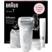 Braun Silk- pil 7 epilator women / hair remover for long-lasting hair removal mini razor for the body shaving attachment and trimmer attachment 7-441 white / silver new-441