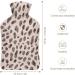 Hot Water Bottle with Lid - Animal Skin Pattern Rubber Bag for Pain Relief Cramps & Foot Warmer | Hot & Cold Therapy - Buy Online on GoSupps.com