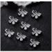KACHIMOO 3D Butterfly Nail Charms - Set of 10 Silver Alloy Rhinestones for Nail Art Design - Buy Online on GoSupps.com