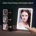Rechargeable Travel Vanity Mirror | Lighted Makeup Mirror with 3 Colors Lighting and Touch Screen Dimming | Portable Compact Mirror with 72 LED Lights - White - Buy Online on GoSupps.com