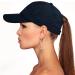 Women's Cross Ponytail Baseball Cap - Black, One Size - Buy Online on GoSupps.com