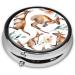 Funny Cartoon Kangaroo Mini Round Pill Box - 3 Compartment Travel Organizer for Medicine & Supplements - Buy Online on GoSupps.com