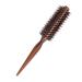 Hairbrush with wild boar bristles natural wooden handle round styling brush professional anti-static for blow-drying hair