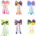 Minkissy Colorful Hair Ties Bowknot Hair Bow with Colored Braid Hair Rings Hair Rope Kids for Girls (Pink Braid) - Buy Online on GoSupps.com