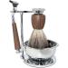 HRTC Men's Shaving Brushes Set - 3 Natural Roof Hair with Stainless Steel Foam Cup - 13x14cm Silver | Premium Grooming for Men - Buy Online on GoSupps.com