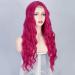 24 inch Hot Pink Cosplay Long Curly Wig - Heat Resistant Synthetic Lace Wig for Women - Perfect for Halloween, Christmas, and New Year Parties - Buy Online on GoSupps.com